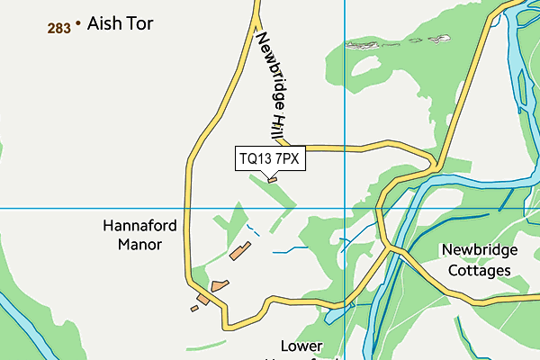 TQ13 7PX map - OS VectorMap District (Ordnance Survey)