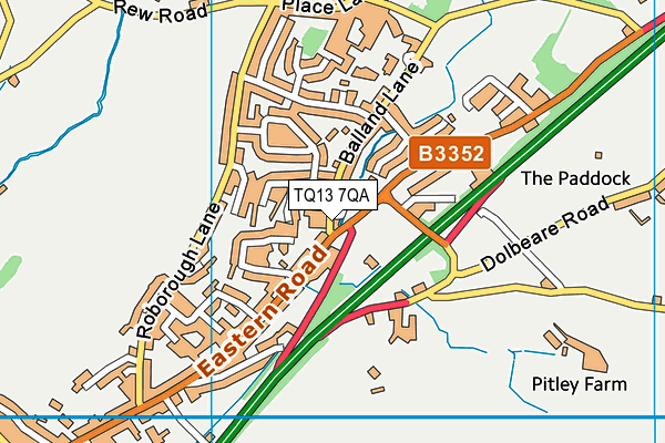 TQ13 7QA map - OS VectorMap District (Ordnance Survey)