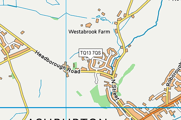 TQ13 7QS map - OS VectorMap District (Ordnance Survey)
