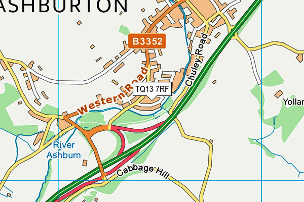 Chuley Road (Ashburton Fc) map (TQ13 7RF) - OS VectorMap District (Ordnance Survey)