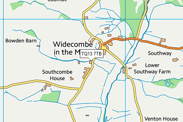 Widecombe-in-the-Moor Primary map (TQ13 7TB) - OS VectorMap District (Ordnance Survey)