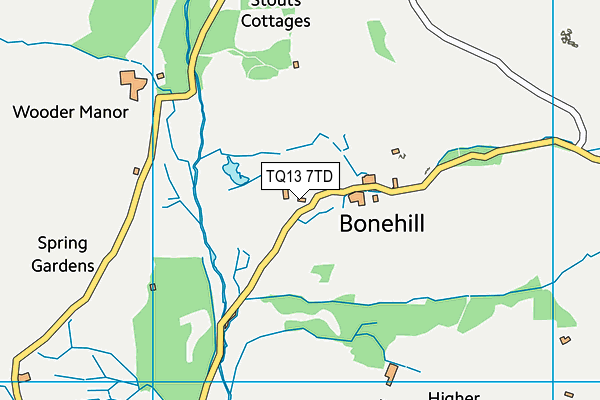 TQ13 7TD map - OS VectorMap District (Ordnance Survey)
