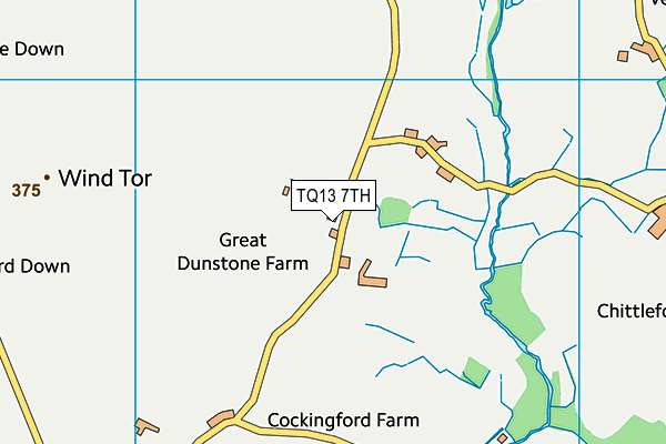 TQ13 7TH map - OS VectorMap District (Ordnance Survey)