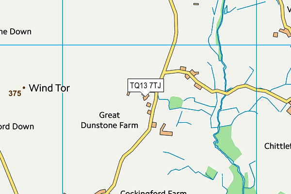 TQ13 7TJ map - OS VectorMap District (Ordnance Survey)