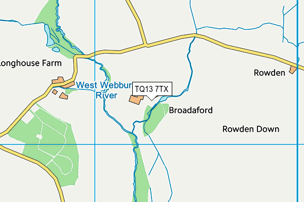 TQ13 7TX map - OS VectorMap District (Ordnance Survey)
