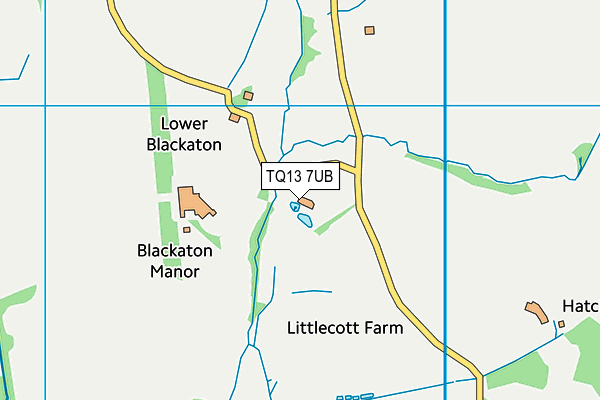 TQ13 7UB map - OS VectorMap District (Ordnance Survey)