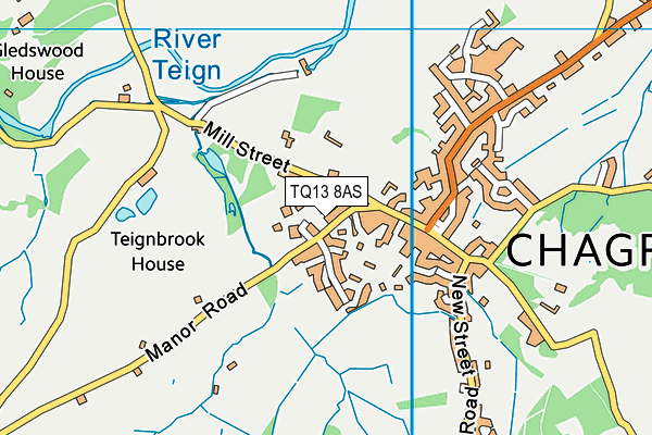 Chagford Cricket Club map (TQ13 8AS) - OS VectorMap District (Ordnance Survey)