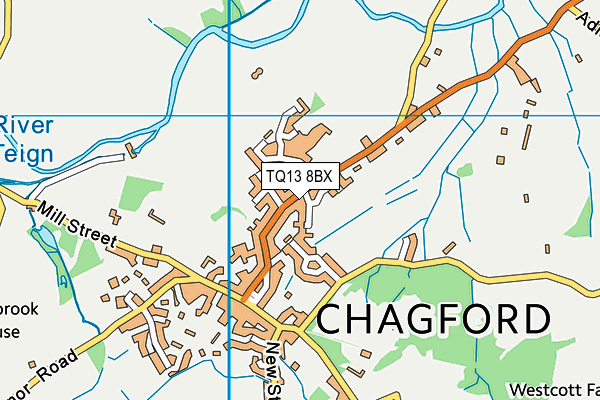 TQ13 8BX map - OS VectorMap District (Ordnance Survey)