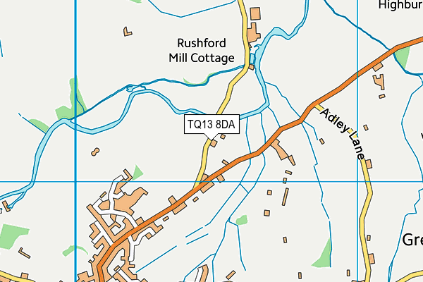 TQ13 8DA map - OS VectorMap District (Ordnance Survey)