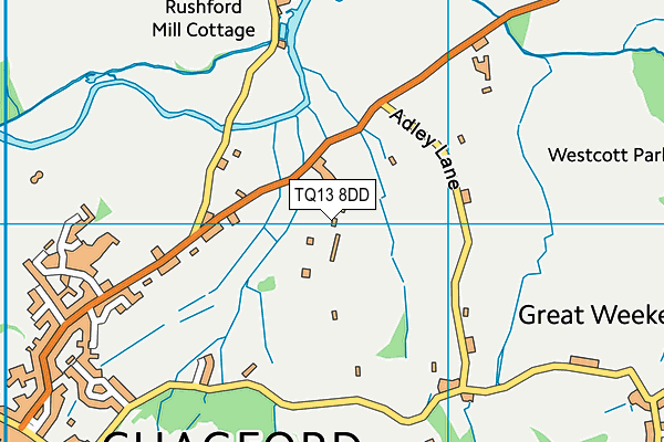 TQ13 8DD map - OS VectorMap District (Ordnance Survey)