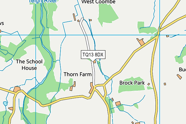 TQ13 8DX map - OS VectorMap District (Ordnance Survey)