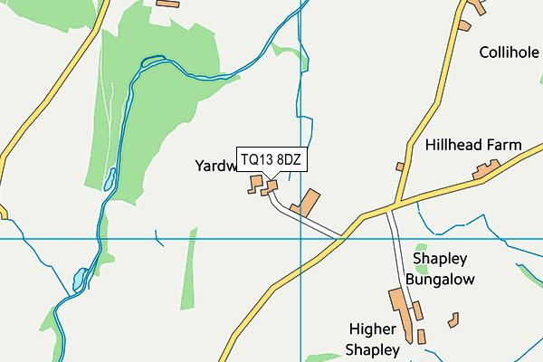 TQ13 8DZ map - OS VectorMap District (Ordnance Survey)