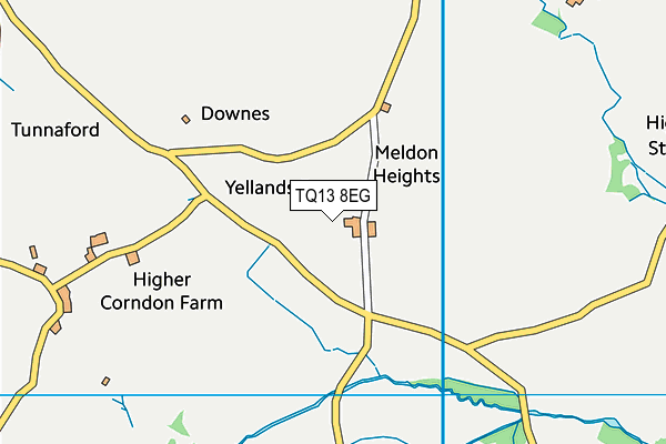 TQ13 8EG map - OS VectorMap District (Ordnance Survey)