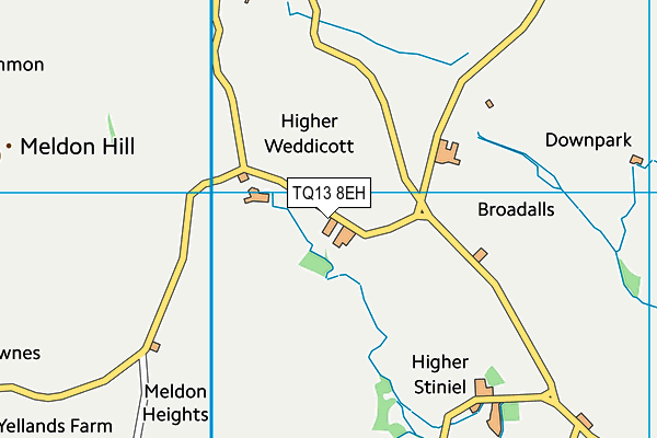 TQ13 8EH map - OS VectorMap District (Ordnance Survey)