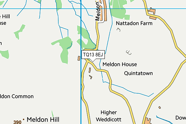 TQ13 8EJ map - OS VectorMap District (Ordnance Survey)