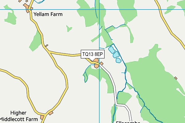 TQ13 8EP map - OS VectorMap District (Ordnance Survey)