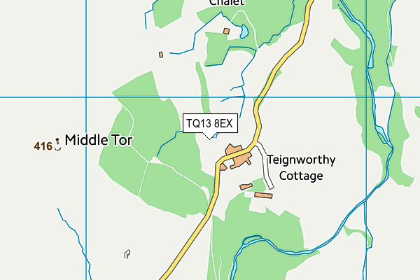 TQ13 8EX map - OS VectorMap District (Ordnance Survey)