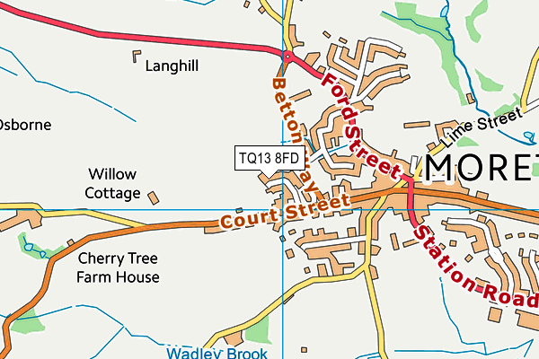 TQ13 8FD map - OS VectorMap District (Ordnance Survey)