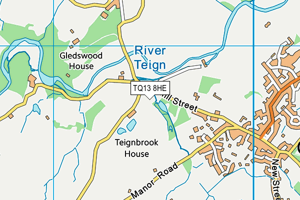 TQ13 8HE map - OS VectorMap District (Ordnance Survey)