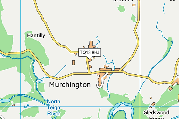 TQ13 8HJ map - OS VectorMap District (Ordnance Survey)