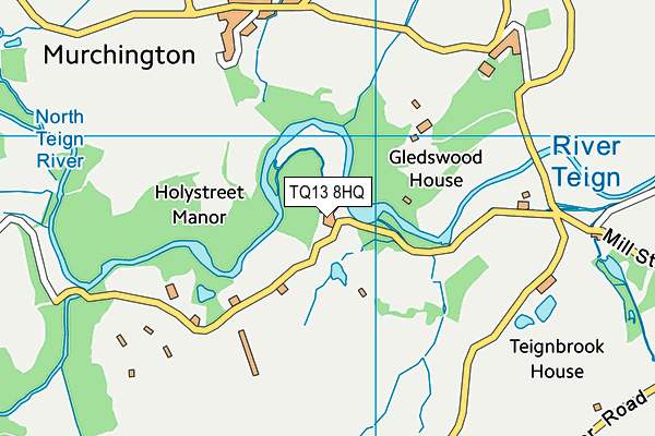 TQ13 8HQ map - OS VectorMap District (Ordnance Survey)