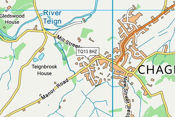 TQ13 8HZ map - OS VectorMap District (Ordnance Survey)