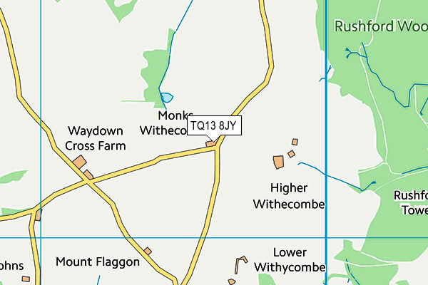 TQ13 8JY map - OS VectorMap District (Ordnance Survey)