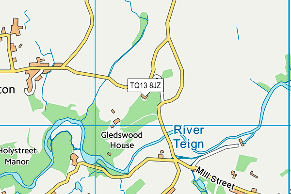 TQ13 8JZ map - OS VectorMap District (Ordnance Survey)