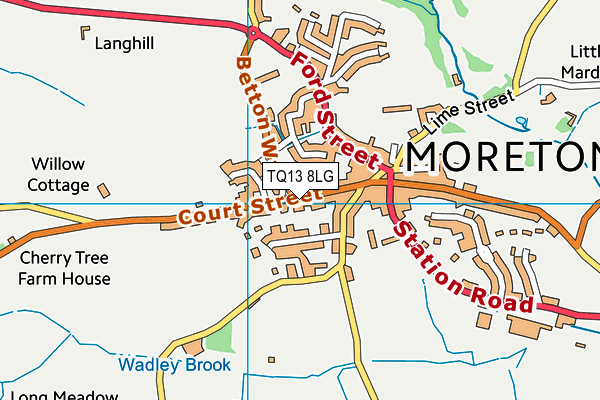 Moretonhampstead Swimming Pool map (TQ13 8LG) - OS VectorMap District (Ordnance Survey)