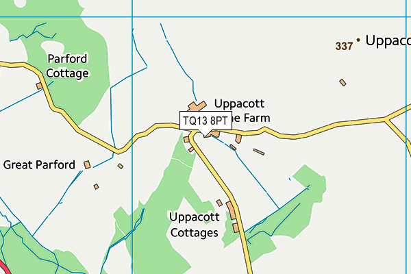 TQ13 8PT map - OS VectorMap District (Ordnance Survey)