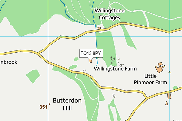 TQ13 8PY map - OS VectorMap District (Ordnance Survey)