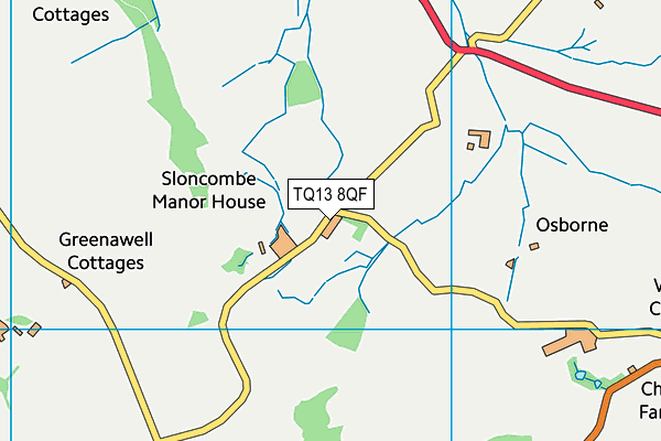 TQ13 8QF map - OS VectorMap District (Ordnance Survey)