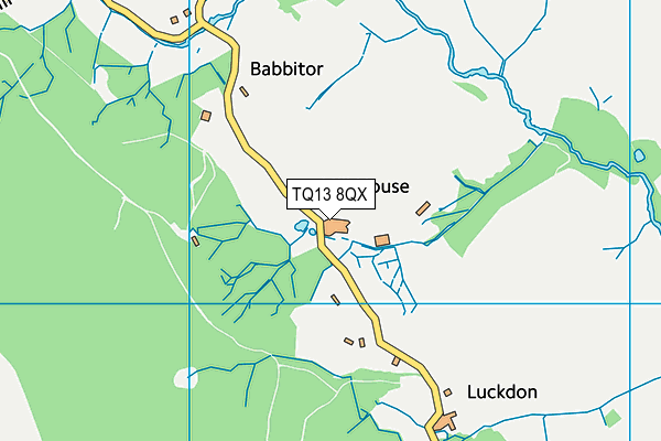 TQ13 8QX map - OS VectorMap District (Ordnance Survey)