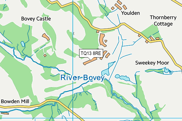 Bovey Castle Hotel map (TQ13 8RE) - OS VectorMap District (Ordnance Survey)