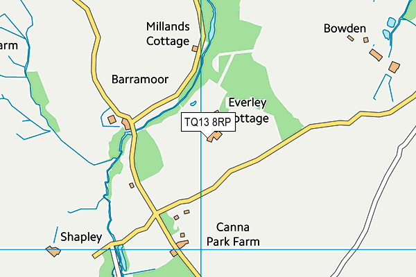 TQ13 8RP map - OS VectorMap District (Ordnance Survey)