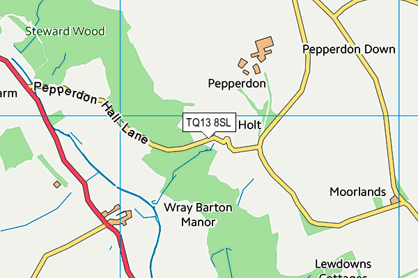 TQ13 8SL map - OS VectorMap District (Ordnance Survey)