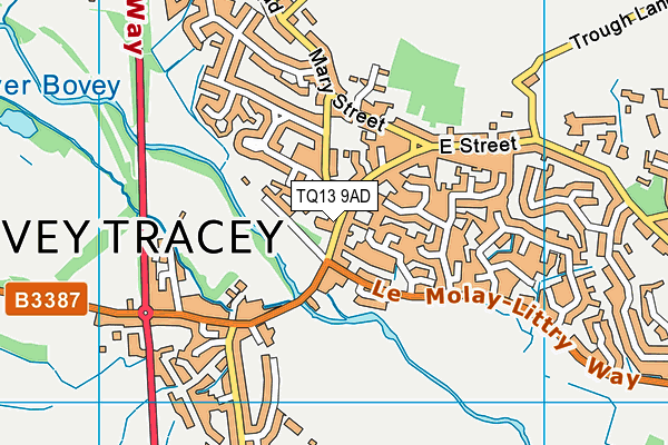 TQ13 9AD map - OS VectorMap District (Ordnance Survey)