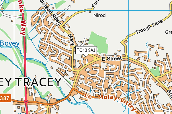 TQ13 9AJ map - OS VectorMap District (Ordnance Survey)