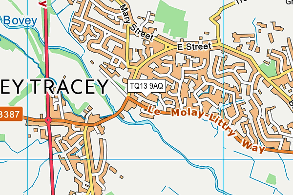 TQ13 9AQ map - OS VectorMap District (Ordnance Survey)