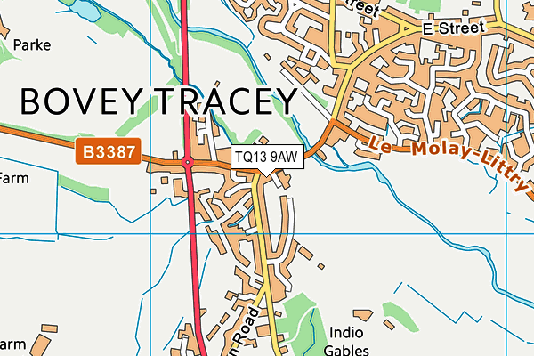 TQ13 9AW map - OS VectorMap District (Ordnance Survey)