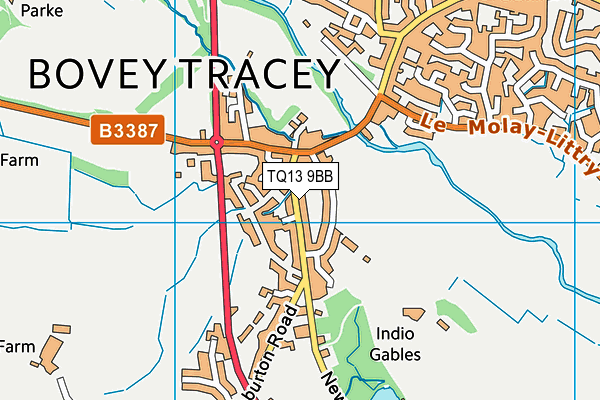 TQ13 9BB map - OS VectorMap District (Ordnance Survey)