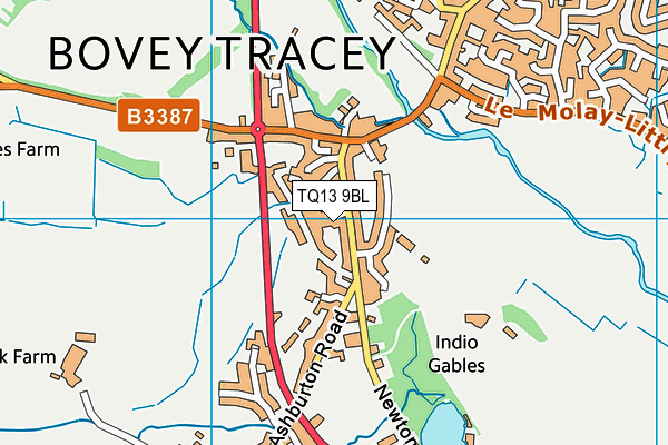 TQ13 9BL map - OS VectorMap District (Ordnance Survey)