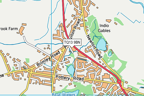 TQ13 9BN map - OS VectorMap District (Ordnance Survey)