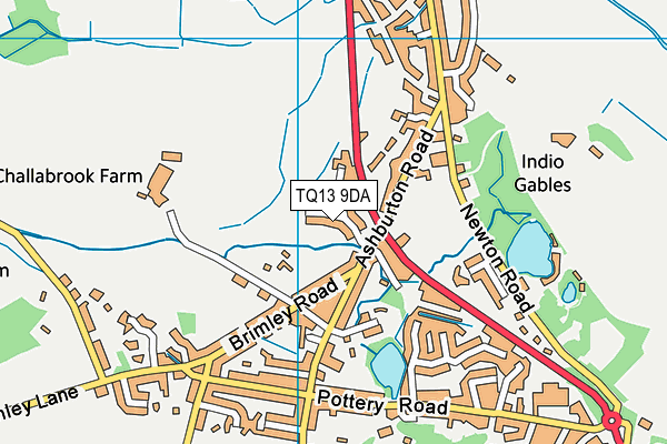 TQ13 9DA map - OS VectorMap District (Ordnance Survey)