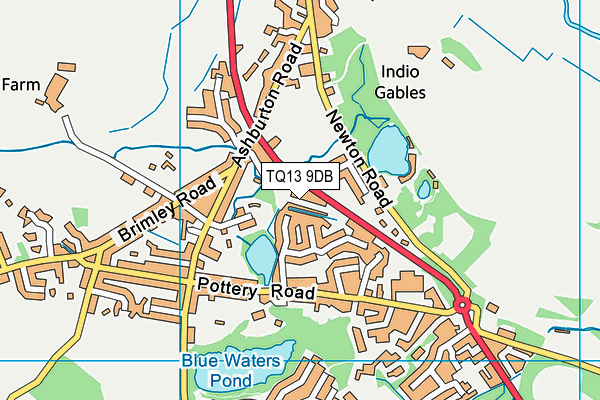 TQ13 9DB map - OS VectorMap District (Ordnance Survey)