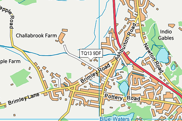 TQ13 9DF map - OS VectorMap District (Ordnance Survey)
