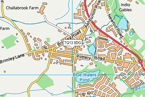 TQ13 9DG map - OS VectorMap District (Ordnance Survey)