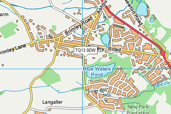 TQ13 9DW map - OS VectorMap District (Ordnance Survey)
