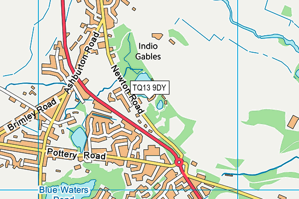 TQ13 9DY map - OS VectorMap District (Ordnance Survey)