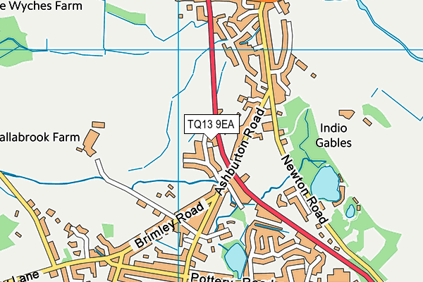 TQ13 9EA map - OS VectorMap District (Ordnance Survey)